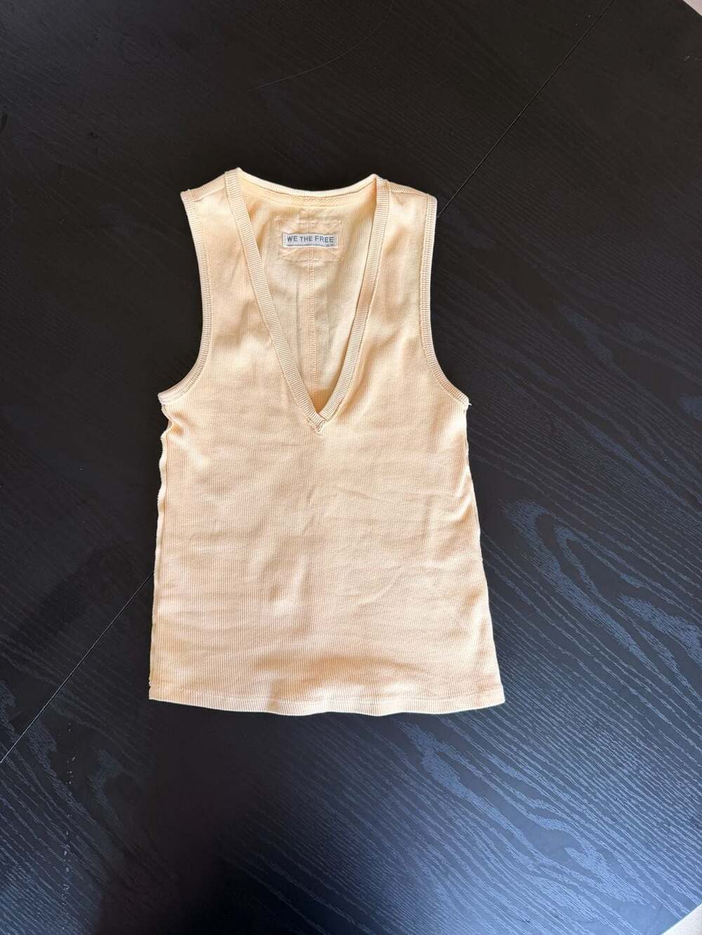 We The Free Ribbed V-Neck Tank Top